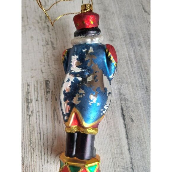 Blown glass AS IS Santa Claus Nutcracker tree glitter ornament Xmas - Picture 8 of 13